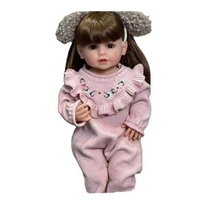 22 pulgadas barato Bebe Real cuerpo completo de silicona <span class=keywords><strong>Reborn</strong></span> bebé niña <span class=keywords><strong>con</strong></span> peluca <span class=keywords><strong>pelo</strong></span> realista pintado a mano muñeca de arte - Product Image 1