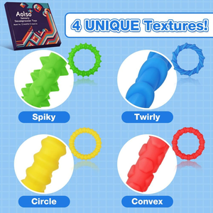 4pcs Silicone Sensory Bracelets Fidget Toys pour Besoins Spéciaux Autisme TDAH Calmant et Silencieux Extensible, Prix Cadeaux pour Filles Garçons - Product Image 3