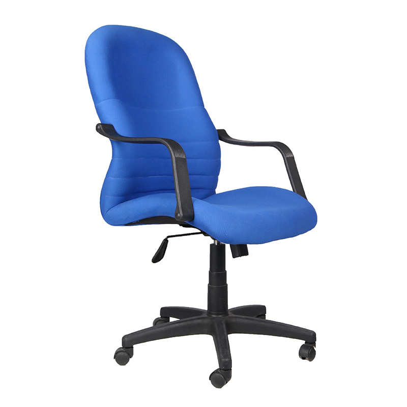 High back rugged blue fabric staff swivel executive office chair