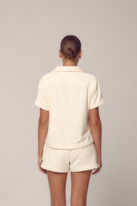 2021 New Arrival Microfiber Towel Beach Shirt and Shorts 100% Cotton <strong>Button</strong> <strong>up</strong> Short Sleeve <strong>Lady</strong> Terry Towelling Soft Towel Set - Product Image 6