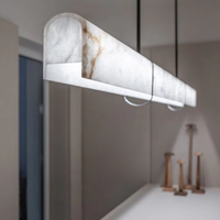 Lustre suspendu LED moderne en marbre et albâtre personnalisé pour la décoration intérieure de cuisine, îlot, salle à manger, salon