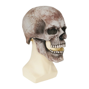 Accessoires <span class=keywords><strong>de</strong></span> fête <span class=keywords><strong>de</strong></span> jeu <span class=keywords><strong>de</strong></span> rôle, crânes d'horreur d'Halloween, <span class=keywords><strong>masque</strong></span> complet <span class=keywords><strong>de</strong></span> crâne avec mâchoire mobile, casque en <span class=keywords><strong>latex</strong></span> terrible et bouche mobile - Product Image 2