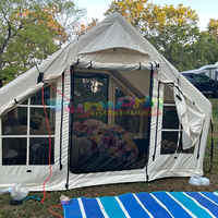 Famille portable glamping tente gonflable étanche gonflable doom extérieur air tente maison camping tente avec cuisinière salle de bain