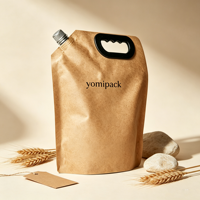 Pochettes souples en papier kraft avec bec verseur, poignée et fenêtre, personnalisables, pour liquides (1L, 1.5L, 2L, 3L) – Impression sur mesure acceptée