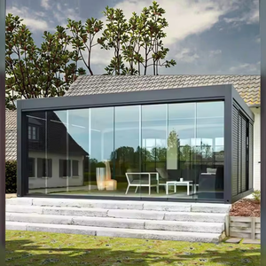 <span class=keywords><strong>Pergola</strong></span> moderne en <span class=keywords><strong>aluminium</strong></span> 12x24 pieds avec toit à lames orientables et étanche, verrière à verre Low-E pour villas et appartements - Product Image 1