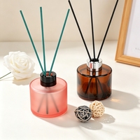 Bouteille vide de diffuseur d'arômes ronde givrée de luxe 120 ml avec bâtonnets parfumés pour cadeau, mariage, fête, décoration intérieure