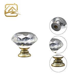 Tiradores de acrílico con detalles en latón para cajones, pomos para cómodas y manijas para puertas de gabinetes - Precio al por mayor - Product Image 2