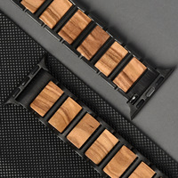 Venta al por Mayor de Correas de Reloj Personalizadas con Logotipo, Modernas y Antiguas, de Acero Inoxidable y Madera para Iwatch