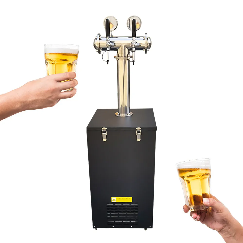 Freistehende Kühlung Bier Getränke trink spender Hochwertiger Kompressor Biersp ender Kühlschrank Doppel weins äule