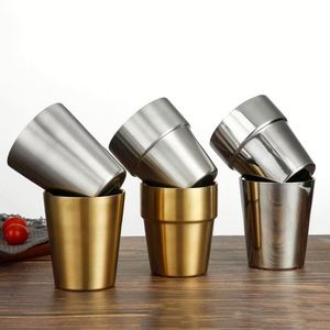 Custom Logo Drinking Cup Travel Outdoor Camping Double Wall <b>Stackable</b> Stainless Steel Coffee <b>Mugs</b> - Product Image 3