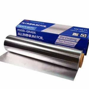 Papel de aluminio de alta resistencia de 18 micras de espesor, envoltura de papel de aluminio antiadherente, rollo de aluminio de 1 pulgada x 65 pies