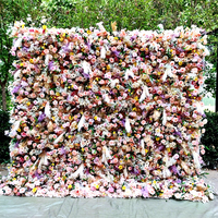 Panneau mural de roses artificielles 5D en soie, fait main, de haute qualité et durable, avec base en tissu filé, idéal pour Noël et la Fête des Mères