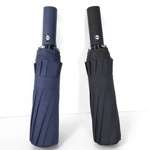 Promotion 12-Knochen automatischer Regenschirm Herren wind beständiger großer verstärkter Klapp schirm für Regen werbung benutzer definiertes Logo