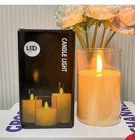 Bougies électroniques décoratives à LED en plastique, télécommandées, à piles, avec mouvement, pour mariages, Noël, Diwali