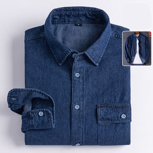 Camicie in Denim traspirante di alta qualità vestito da <span class=keywords><strong>uomo</strong></span> <span class=keywords><strong>Oversize</strong></span> accetta Logo di personalizzazione - Product Image 2
