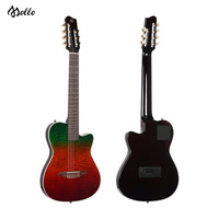 Gitar Klasik Senyap 6 Senar dengan Delay dan EQ Terintegrasi, Body Mahoni, Finishing Gloss Gradient, Instrumen untuk Latihan Panggung