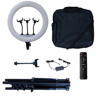Anneau lumineux LED portable professionnel de 18 pouces pour studio photo, éclairage vidéo avec trépied pour maquillage et YouTube