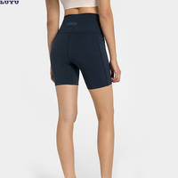 Shorts de yoga taille haute personnalisés pour femmes avec poches latérales, contrôle du ventre, effet push-up, pour fitness et cyclisme