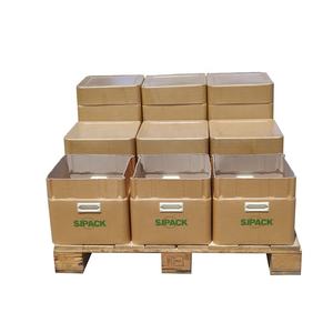 Baril carré en papier kraft de 6 gallons avec poignée, recyclable et écologique, qualité alimentaire et chimique, imprimé en sérigraphie - Product Image 1