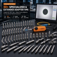 Sonde d'inspection optique manuelle tout-en-un pour fibres optiques, avec embout angulaire à 60 et 90 degrés pour inspection de face de finition MPO en profondeur