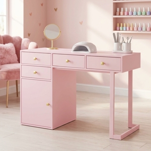 <span class=keywords><strong>Mesa</strong></span> de Manicura Moderna de Madera con Cajones de Almacenamiento y Exhibición para Salón de Belleza, <span class=keywords><strong>Precio</strong></span> de Fábrica - Product Image 1