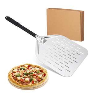 Pala <span class=keywords><strong>per</strong></span> <span class=keywords><strong>Pizza</strong></span> in Alluminio Forata con Manico Lungo, Paletta Metallica <span class=keywords><strong>per</strong></span> Forno, <span class=keywords><strong>per</strong></span> Girare Impasto, Pane e Pasticceria - Product Image 1