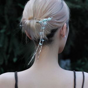 Épingle à cheveux de style chinois avec perles et pompon, accessoire de coiffure exquis en cristal bleu pour femme, idéal pour le quotidien et les fêtes - Product Image 4