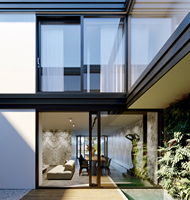 Portes coulissantes en aluminium pour balcon, porte coulissante résistante aux chocs, verre trempé, porte extérieure étanche, portes coulissantes et relevables pour patios de maisons