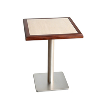 Table à manger avec plateau en pierre, structure en bois massif, pour restaurants commerciaux, cafés, salons de thé, hôtels, résistante aux rayures et à la chaleur
