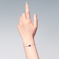 Bracelet de luxe pour femme avec améthyste incrustée, design original, cadeau d'anniversaire parfait, hexagramme, goutte d'eau
