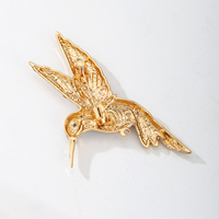 Broche Colibri en Émail et Strass, Incrustée de Cristaux, en Alliage Plaqué Or, Épingle de Revers pour Femme, Accessoire de Bijouterie
