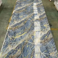 Panneau mural en PVC UV marbré moderne, imperméable et brillant, 1220*2440mm, pour la décoration murale intérieure