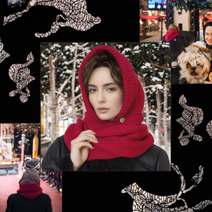 Gorros de Invierno para Mujer y Hombre, Unisex, Cálidos, con Capucha y Bufanda, Gorro de Punto con Diseño de Personajes y Tejido Común - Product Image 3