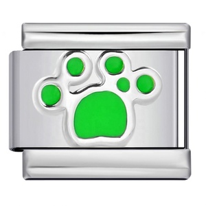 Pulsera de Charms Italianos de Acero Inoxidable de 9mm para Niños, Estilo Vintage, Eslabones Modulares Clásicos, con Lindas Huellas de Pata de Perro, Dorado - Product Image 4
