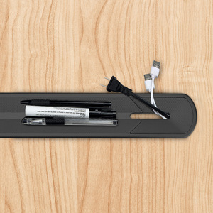 Modern Minimalist Desktop Cable Tray Solid Through PVC Black Office Desk Conference Table Cable Management <b>Box</b> Pen Slot Cover - Product Image 2