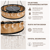 Lustre LED Solaire Créatif Style Rétro Américain avec Installation Facile pour Salon, Bar, Jardin