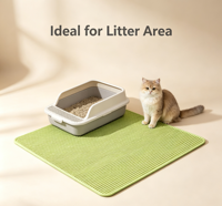 Tapis de litière pour chat extra large rectangulaire double couche, anti-éclaboussures, design ajouré, anti-éclaboussures, lavable, pour attraper les déjections