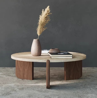 Table basse moderne en bois massif pierre de grotte naturelle dessus en marbre nordique Wabi-Sabi hôtels chez l'habitant résidences privées usine directe