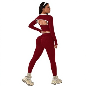 Conjunto Deportivo de Tres Piezas para Mujer, Leggings de Compresión, Sujetador Deportivo y Chaqueta, Ropa para Ejercicio Físico - Product Image 2