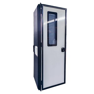 Porte d'entrée de <span class=keywords><strong>caravane</strong></span>/camping-car à charnière gauche/droite 620*1600MM à coins carrés avec pare-soleil, cadre noir et panneau de porte blanc - Product Image 1