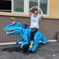 Dinosaure animatronique interactif électrique et mécanique réaliste à chevaucher pour les parcs d'attractions