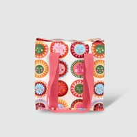 Sac isotherme pliable rose personnalisé à imprimé hawaïen, facile à transporter, avec fermeture éclair, pour le camping, la plage et les repas.