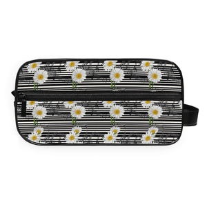 Cute Flowers Customs logo Design Fashion Double Zipper <b>Toiletry</b> Wash Travel <b>Bag</b> Large Capacity Portable <b>Bag</b> - Product Image 2