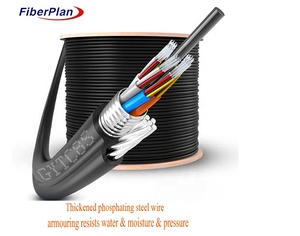 Câble de fibre optique aérien autoportant GYTC8S en forme de 8 avec protection contre la foudre et antistatique pour zones orageuses - Product Image 1