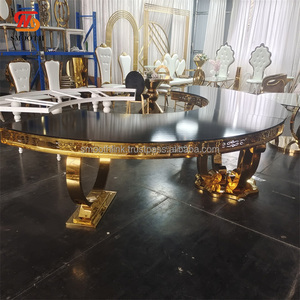 Decoración para Bodas, <span class=keywords><strong>Mesa</strong></span> de <span class=keywords><strong>Media</strong></span> <span class=keywords><strong>Luna</strong></span> de Acero Inoxidable Estilo Nórdico, Mesas de Comedor, Juego de <span class=keywords><strong>Mesa</strong></span> y Sillas para Restaurante - Product Image 2