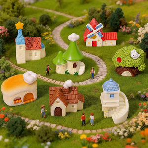 Ornements de <span class=keywords><strong>maison</strong></span> miniatures en résine, décorations de simulation DIY pour paysages, accessoires de micro-paysage en mousse, pack en vrac - Product Image 2