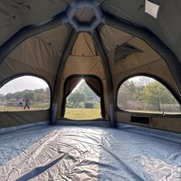 Tente de camping gonflable JTS-0220 4,5 m, imperméable 5000 mm, double porte, dôme, pour extérieur