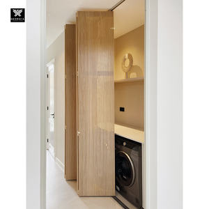 أبواب خشبية ذات شقين بتصميم حديث للمنازل أبواب لغسيل الملابس الخشبية منزلقة داخلية - Product Image 3