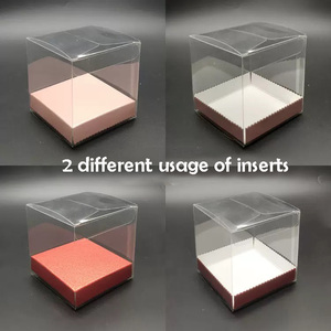 Bán buôn rõ ràng <span class=keywords><strong>PVC</strong></span> Pet hộp vuông dài trong suốt hộp nhựa cho món quà nến đồ chơi trắng hồng vàng màu chèn trong kho - Product Image 5