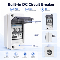 Boîtier de disjoncteur MythEle IP65 étanche 2P 32A 600V DC avec disjoncteur DC intégré pour la distribution électrique extérieure solaire photovoltaïque